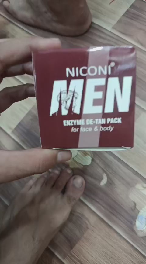 Niconi Men Enzyme De-Tan Cream | Tan Removal, Brightening & Deep Cleansing for Men